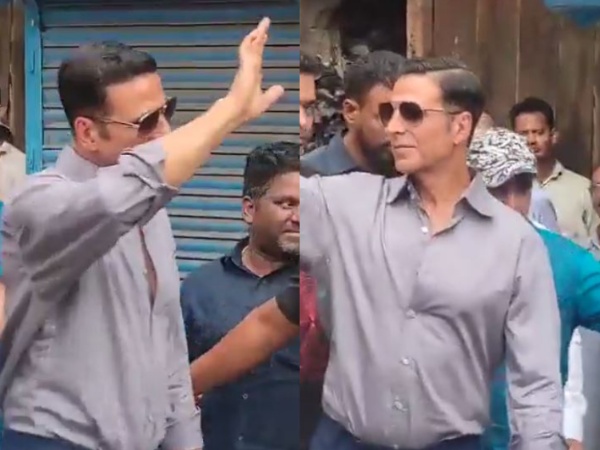Watch: Akshay Kumar greets fans as he shoots for his next in Old Delhi